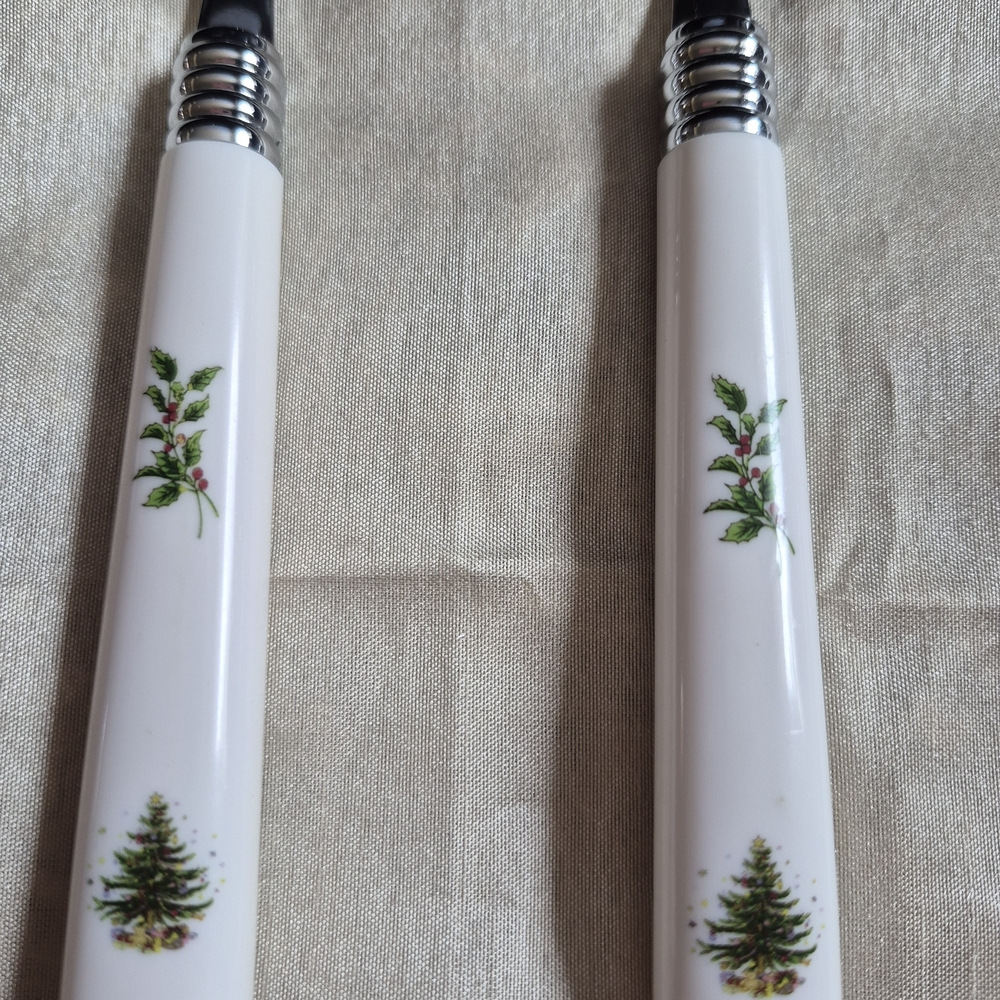 Elegant White 6pc. Vintage Cutlery Set with Tree Design Nikko - Picture 6 of 13